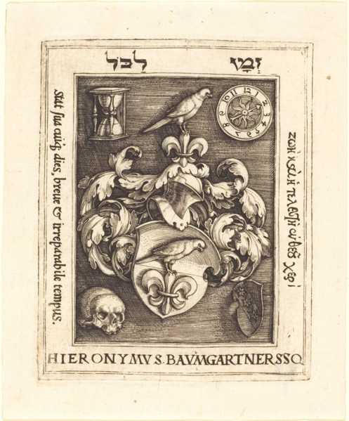 Bookplate of Hieronymus Baumgartner, 1530s. Creator: Barthel Beham.
