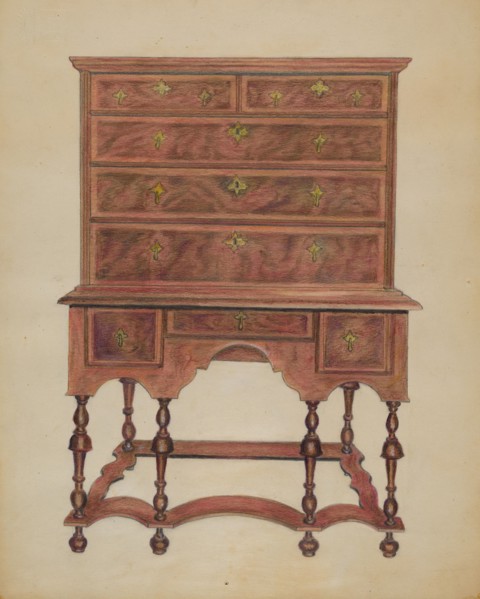 High Chest of Drawers, c. 1936. Creator: Carl Weiss.