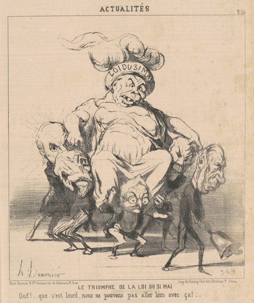 Le triomphe de la loi du 31 Mai, 19th century. Creator: Honore Daumier.