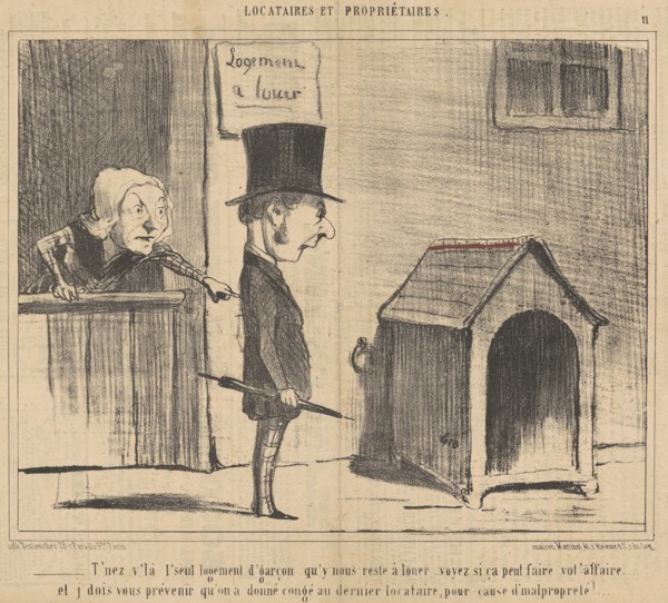 T'nez v'la l'seul logement d'garçon ..., 19th century. Creator: Honore Daumier.