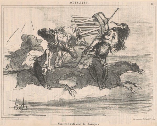 Maniére d'entrainer les cosaques, 19th century. Creator: Honore Daumier.