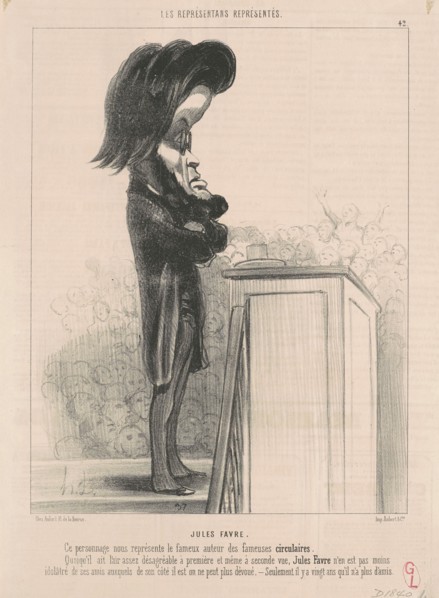 Jules Favre, 1849. Creator: Honore Daumier.