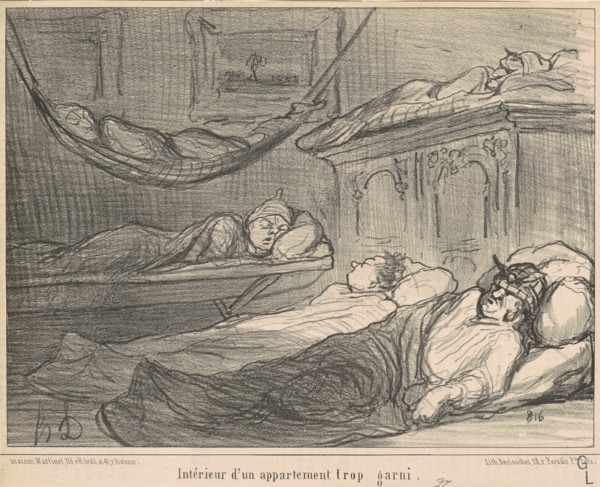L'Interieur d'un appartement trop garni..., 19th century. Creator: Honore Daumier.