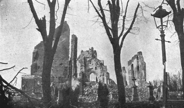 ''La seconde bataille d'Ypres; L'eglise et le cimetiere de Langemarck', 1915. Creator: Unknown.