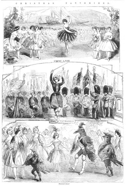 Christmas Pantomimes: Drury Lane; Haymarket; Princess', 1856.  Creator: Unknown.