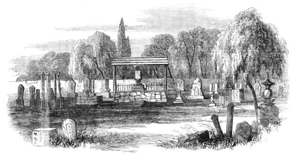 Temple and Burial-place at Hakodade, 1856.  Creator: Unknown.