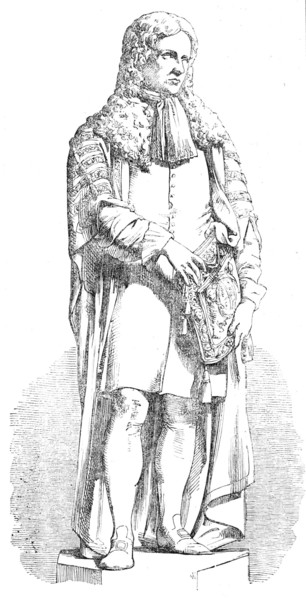 Statue of Lord Somers, by W. C. Marshall, R.A., 1856.  Creator: Unknown.