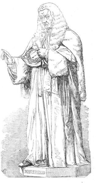 Statue of Lord Mansfield, by E. H. Bailery, R.A., 1856.  Creator: Unknown.