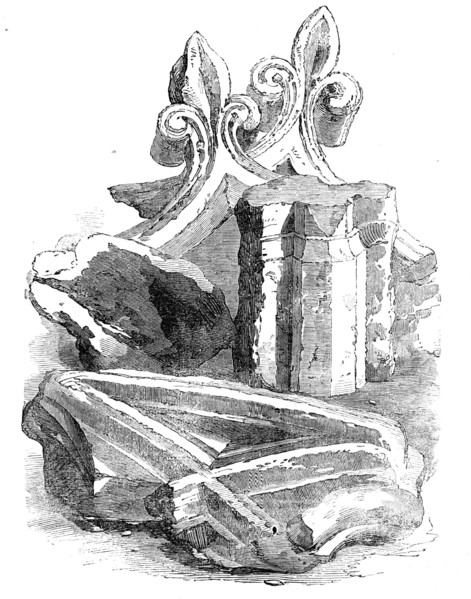 Fragments of the Black Friars' Monastery, preserved at the office of "The Times", 1856.  Creator: Unknown.