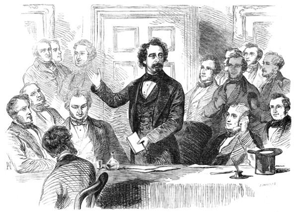 The Dulwich College Charity Meeting at the Adelphi Theatre, 1856.  Creator: Unknown.