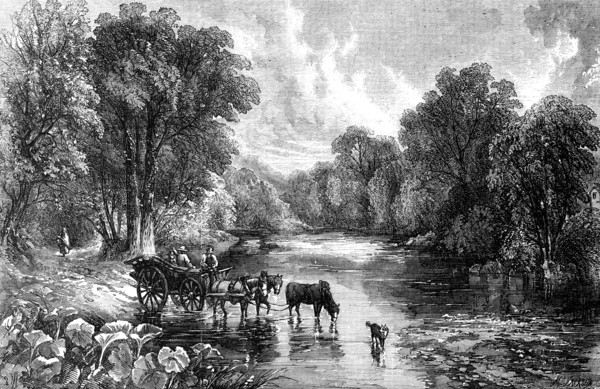 Summer Time - Crossing the Ford - painted by T. J. Soper - from the Exhibition of the National Ins Creator: Mason Jackson.