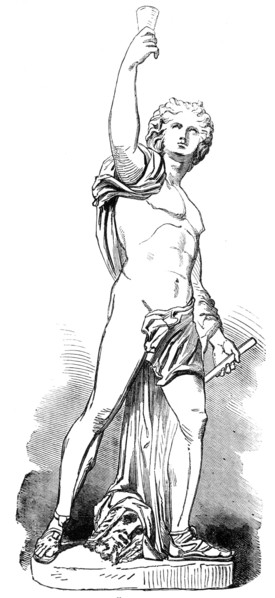 Statues for the Egyptian Hall in the Mansion House: "Comus" - by J. G. Lough , 1856.  Creator: Unknown.