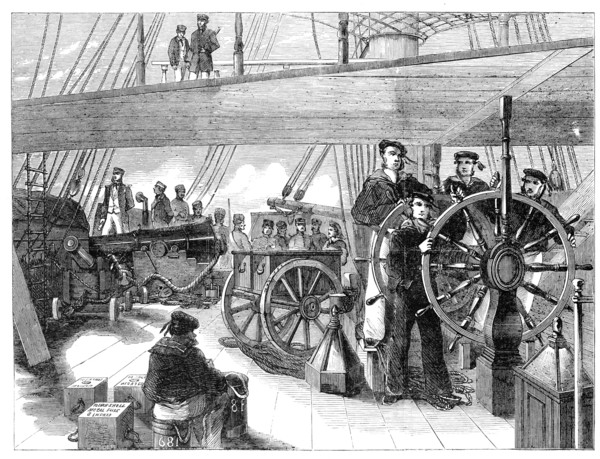 The Grand Naval Review, at Spithead: Main-Deck of "The Blenheim" - sketched by J. W. Carmichael, 185 Creator: Unknown.