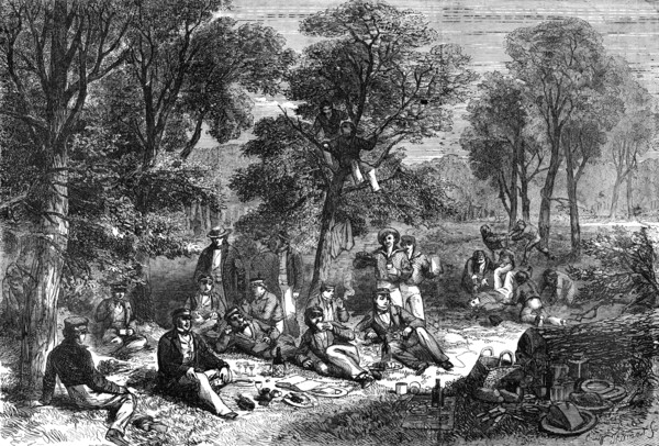 A Pic-Nic in the Baltic - drawn by J. W. Carmichael, 1856.  Creator: W Thomas.