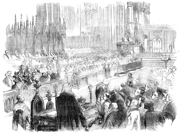 The Bishop of Bath and Wells (Lord Auckland) preaching the Thanks-Giving Sermon, in Westminster Abbe Creator: Unknown.