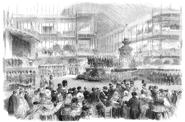 Inauguration of the Peace Trophy and Scutari Monument at the Crystal Palace, 1856.  Creator: Unknown.
