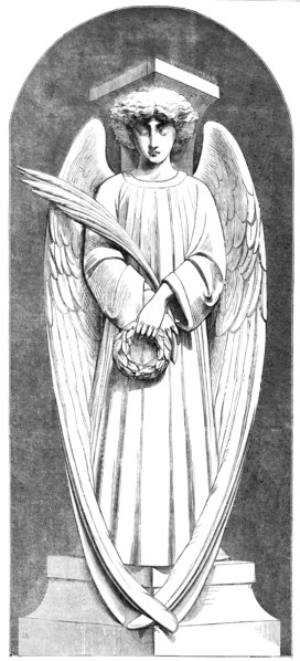 Angel of the Scutari Monument, by Marochetti, at the Crystal Palace, 1856.  Creator: Unknown.