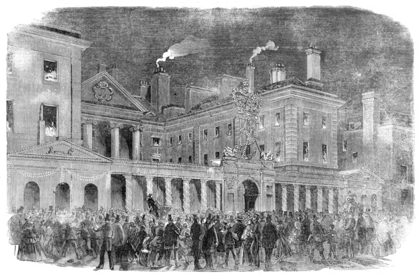 The Peace Illuminations - the Admiralty, 1856.  Creator: Unknown.