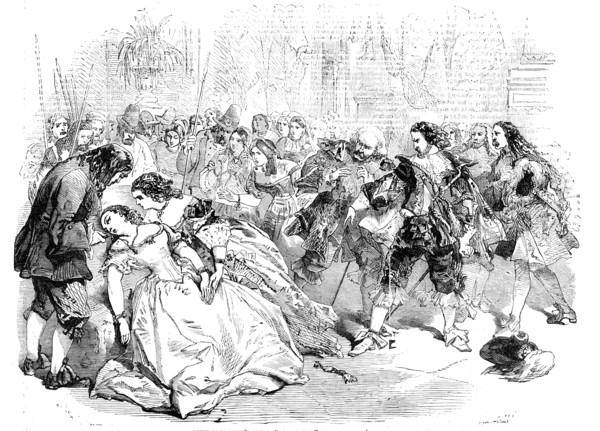 Scene from Verdi's Opera, "La Traviata", at Her Majesty's Theatre, 1856.  Creator: Unknown.
