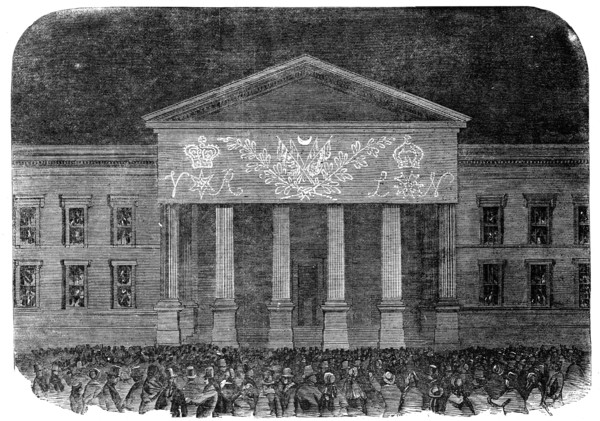 The Peace Illuminations - the General Post-Office, 1856.  Creator: Unknown.