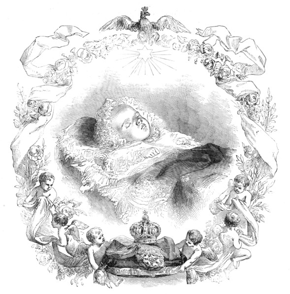 The Imperial Prince in his Cradle - from a photograph, 1856.  Creator: Unknown.