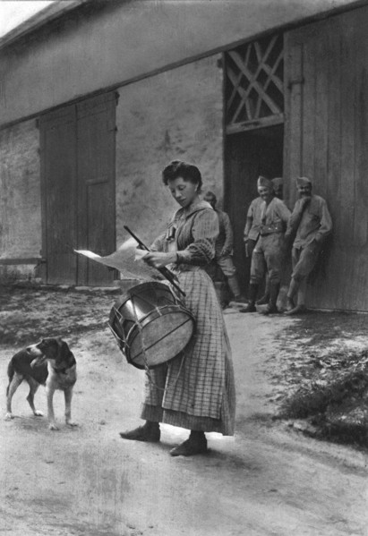 'Les Remplacantes; La Garde Champetre. A Hangest-en-Santerre, en arriere du front de la Somme...1916 Creator: Unknown.