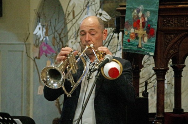 Chris Coull, Alex Bondono’s Horace Silver Sextet, Jazz at St Andrews Church, Hove, July 2022. Creator: Brian O'Connor.