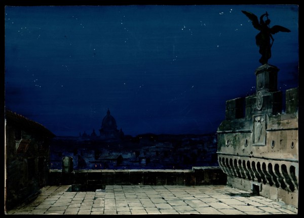 Stage design for the Opera Tosca by Giacomo Puccini. Creator: Bazzani, Luigi (1836-1927).