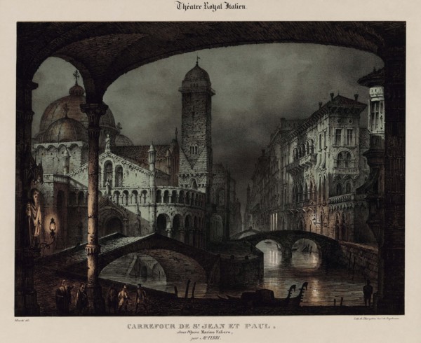 Stage design for the Opera "Marino Faliero" by Gaetano Donizetti, 1835. Creator: Ferri, Domenico (1795-1878).