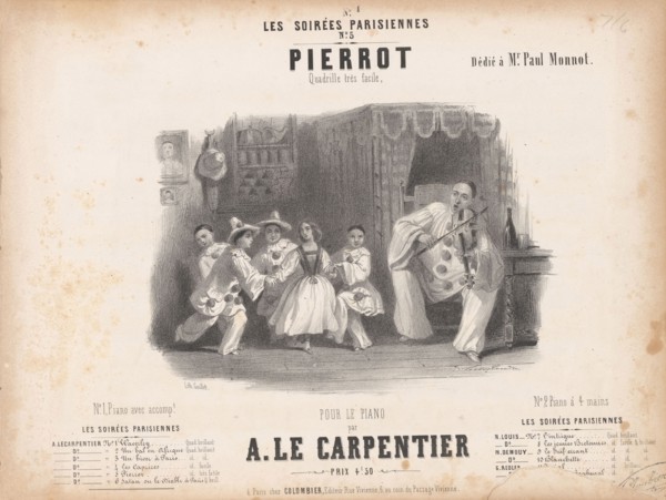 Pierrot. Quadrille très - facile pour le piano par Adolphe-Clair Le Carpentier. Creator: Coindre, Victor (1816-1896).