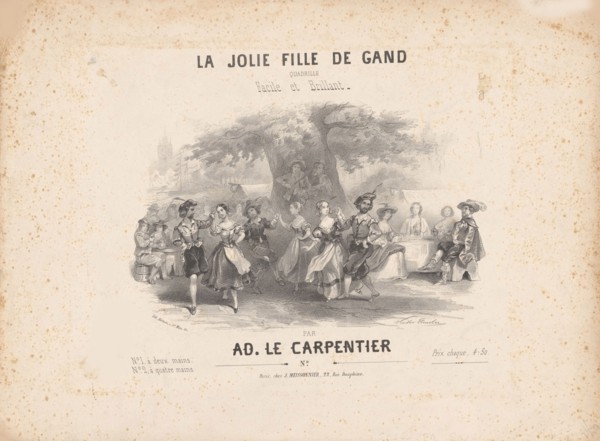 Cover of the score of the ballet La jolie fille de Gand by Adolphe Adam, 1842. Creator: Coindre, Victor (1816-1896).