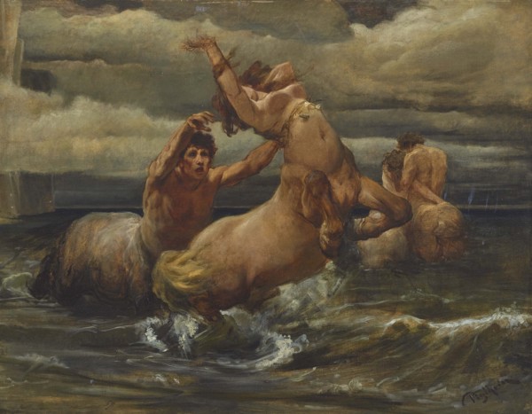 Centaurs in the sea, ca 1877. Creator: Piglhein, Bruno (1848-1894).