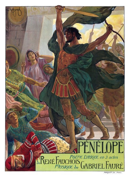 Poster for the Opera Pénélope by Gabriel Fauré, 1913. Creator: Rochegrosse, Georges Antoine (1859-1938).