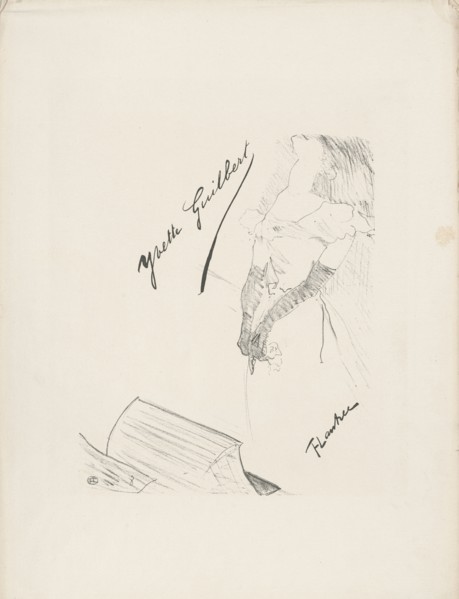 Frontispiece for the "Yvette Guilbert" Album, 1898. Creator: Toulouse-Lautrec, Henri, de (1864-1901).