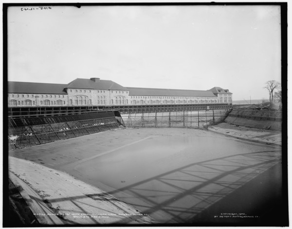 Power house with canal, Michigan Lake Superior Power Co., Sault Ste. Marie, Mich., c1902. Creator: William H. Jackson.