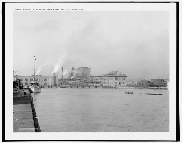 Pulp mills and Algoma Iron Works, Sault Ste. Marie, Ont., c1902. Creator: William H. Jackson.