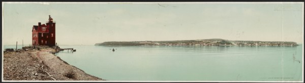 Mackinac Island from Round Island, Michigan, c1899. Creator: William H. Jackson.