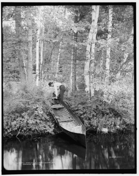 Bartlett's carry, Round Lake, Adirondack Mountains, (1902?). Creator: William H. Jackson.