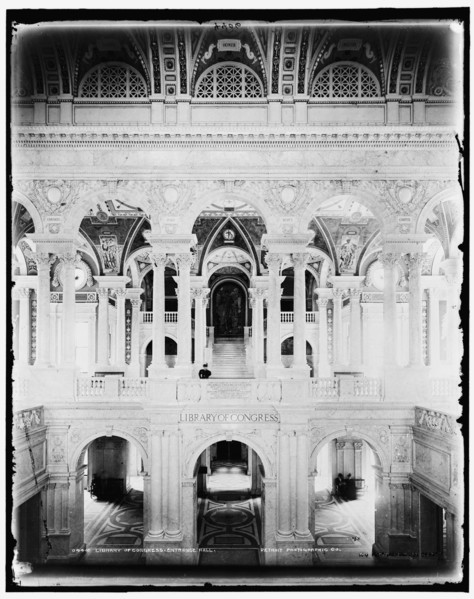 Library of Congress entrance hall, between 1889 and 1897. Creator: William H. Jackson.