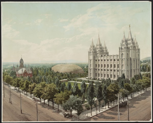 Temple Square, Salt Lake City, c1899. Creator: William H. Jackson.