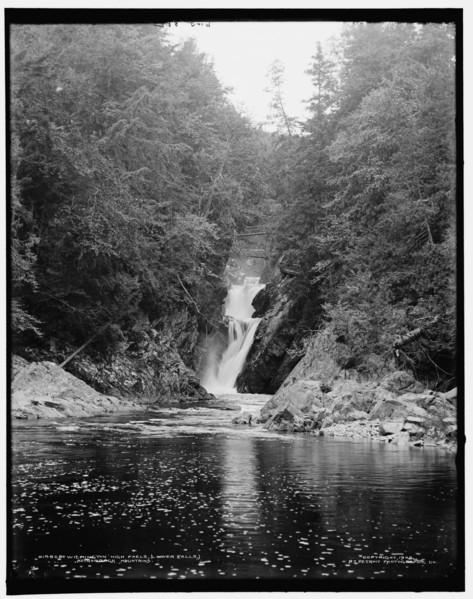 Wilmington High Falls, lower falls, Adirondack Mountains, c1902. Creator: William H. Jackson.