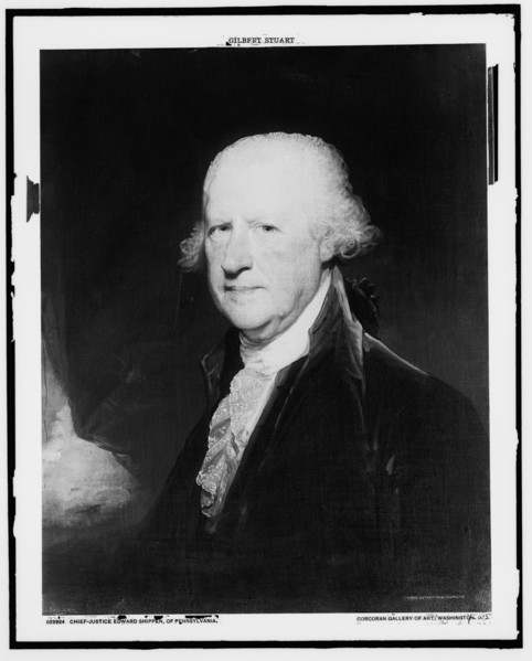 Chief Justice Edward Shippen of Pennsylvania, head and shoulders portrait, c.between 1900 and 1912. Creator: Gilbert Stuart.