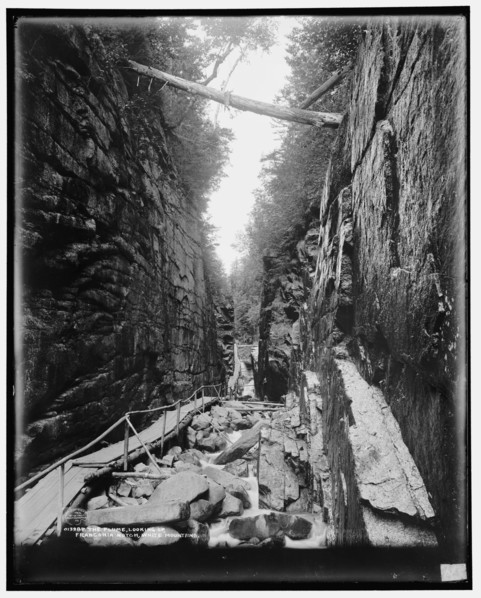 The Flume, looking up, Franconia Notch, White Mountains, c1901. Creator: Unknown.