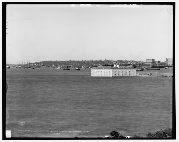 Portland, Me., and Fort Gorges from Little Diamond Island, c1905. Creator: Unknown.