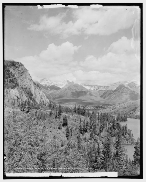 Down Bow Valley from Banff Springs Hotel, Alberta, c1902. Creator: Unknown.