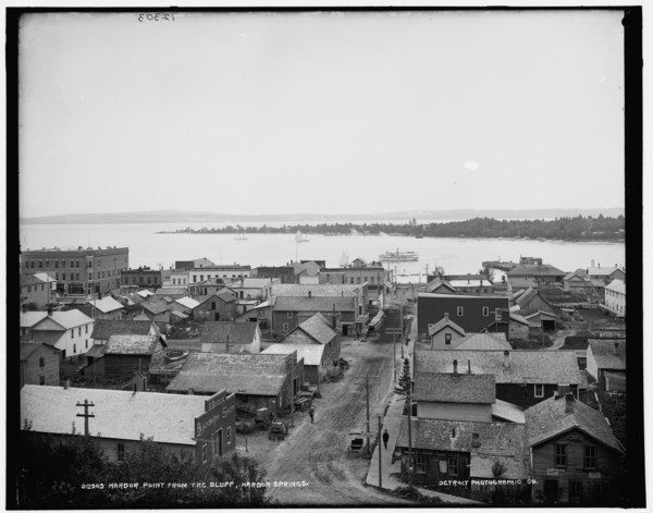 Harbor Point from the bluff, Harbor Springs, between 1890 and 1901. Creator: Unknown.