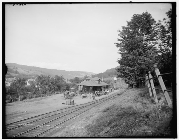Ulster and Delaware Railroad station, Fleischmann's, Catskill Mountains, N.Y., (1902?). Creator: Unknown.