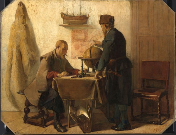 Heemskerck and Barents Planning their Second Expedition to the Far North, 1862. Creator: Christoffel Bisschop.