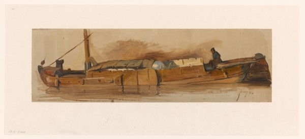 Barge with skipper, 1832-1880.  Creator: Jan Weissenbruch.