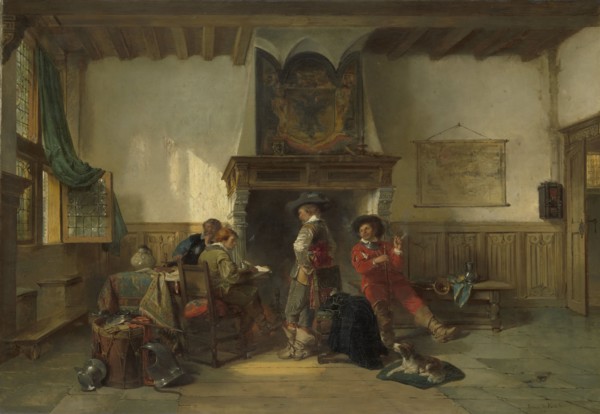 Soldiers in a Guardsroom, 1865-1867. Creator: Herman Frederik Carel Ten Kate.